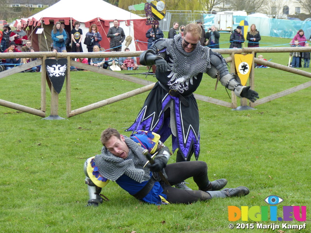 FZ013184 Black and blue knights fighting